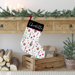 Kitsch-Weihnachten   Retro-Monogramm Kleiner Weihnachtsstrumpf
