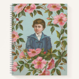 Kitschige antike deutsche Valentinskarte, 1884 Notizbuch