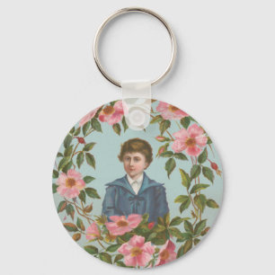 Kitschige antike deutsche Valentinskarte, 1884 Schlüsselanhänger