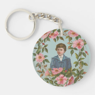 Kitschige antike deutsche Valentinskarte, 1884 Schlüsselanhänger