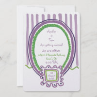 Kitschige lila und chartreuse illustriert