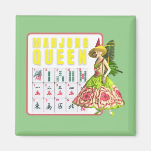 Kitschige Mahjong-Königin   Magnet
