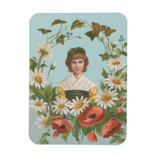 Kitschige Retro Deutsche Valentinskarte, 1884 Magnet