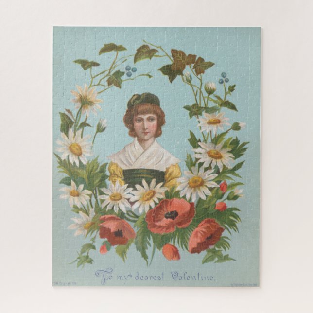 Kitschige Retro-Deutsche Valentinskarte, 1884 Puzzle (Vertikal)