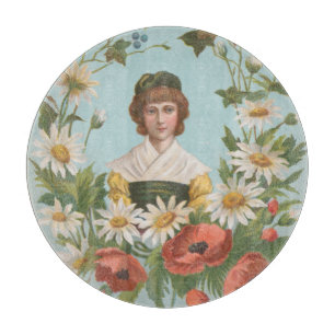 Kitschige Retro-Deutsche Valentinskarte, 1884 Schneidebrett