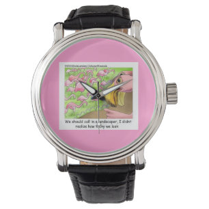 Kitschige Rosa Flamingos Lustige Unisex-Uhr Armbanduhr