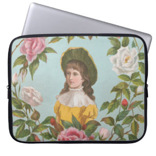 Kitschige Vintage Deutsche Valentinskarte, 1884 Laptopschutzhülle