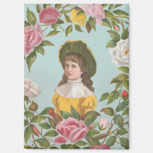 Kitschige Vintage Deutsche Valentinskarte, 1884 Magnet