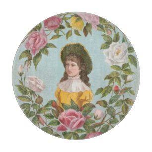 Kitschige Vintage Deutsche Valentinskarte, 1884 Schneidebrett