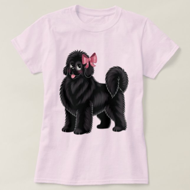 Kitschiger Neufundländer T-Shirt (Design vorne)
