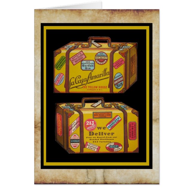 Kitschy altes Reise-Thema Menü Design! (Vorne)