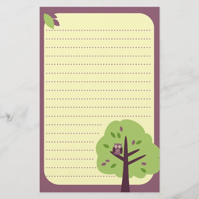 Kitschy Eule stationär Briefpapier (Vorderseite)