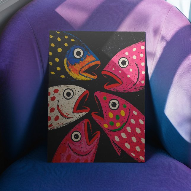 Kitschy Fish Poster oder Decoupage Paper (This is a mockup, your design may appear larger/smaller depending on size purchased.)