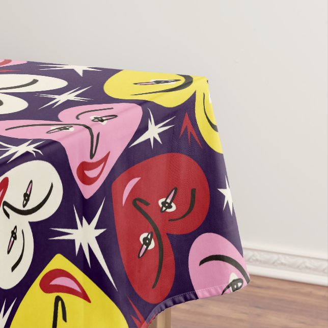 Kitschy Kitchen Retro 1950er Jahre Herz Muster Tischdecke (Beispiel)