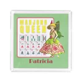Kitschy Mahjong Queen Personalisiert Acryl Tablett