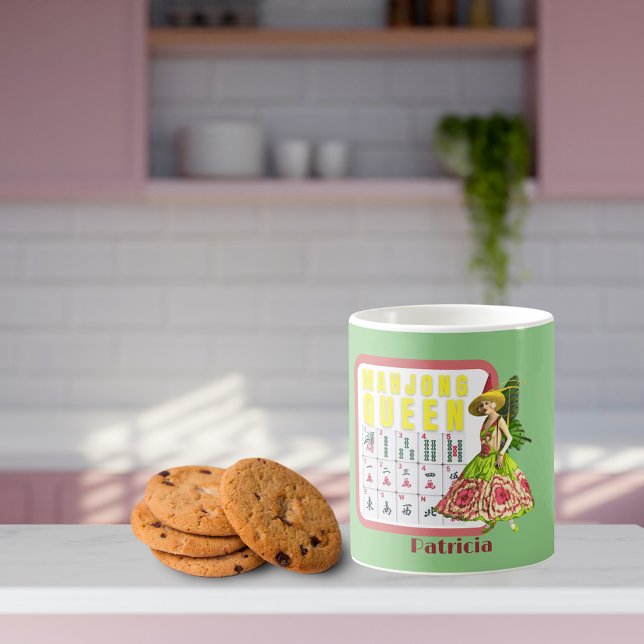 Kitschy Mahjong Queen Personalisiert Kaffeetasse (Von Creator hochgeladen)
