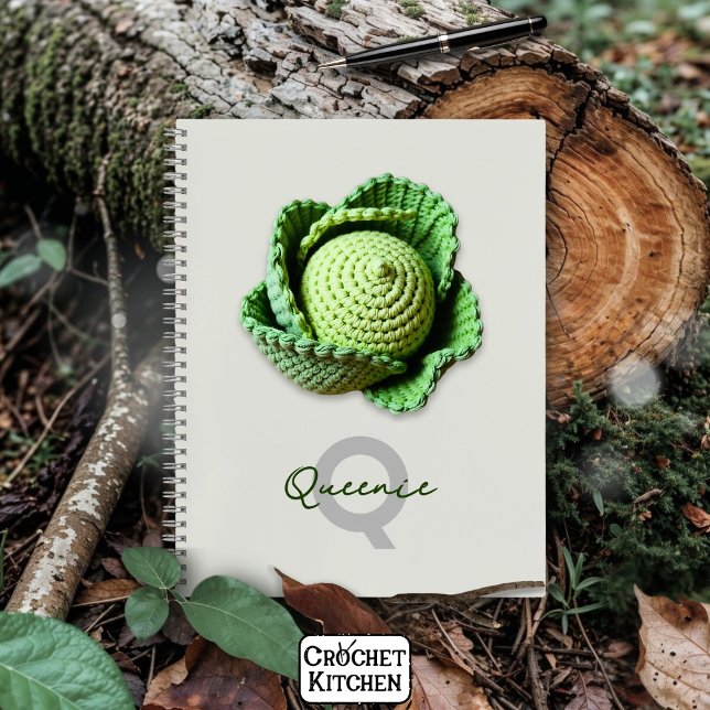 Kitschy Modern Granny Garden Crochet Cabbage Name Notizbuch (Von Creator hochgeladen)