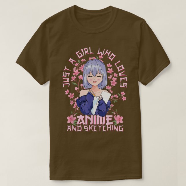 Kitschy Sakura Cherry Blossoms Kawaii Anime and S T-Shirt (Design vorne)