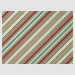 Kitschy Santa and Ornaments Complimentary Stripes Seidenpapier