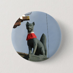 Kitsune キ ネ (Fox) mit Jewel in Mouth Button