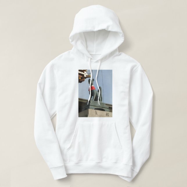 Kitsune キ ネ (Fox) mit Jewel in Mouth Hoodie (Design vorne)