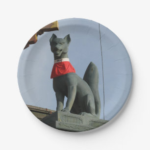 Kitsune キ ネ (Fox) mit Jewel in Mouth Pappteller