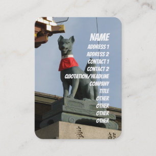 Kitsune キ ネ (Fox) mit Jewel in Mouth Visitenkarte