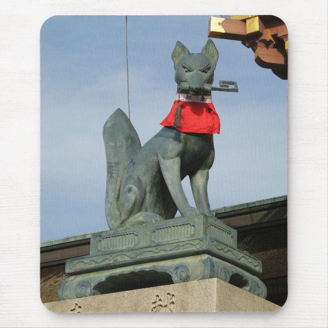 Kitsune キ ネ (Fox) mit Key in Mouth Mousepad (Vorne)
