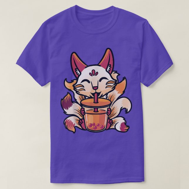 Kitsune Anime Boba Japanischer Bubble Tee Niedlich (Design vorne)