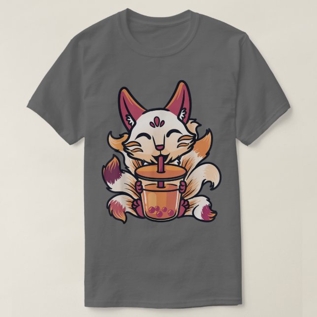 Kitsune Anime Boba Japanischer Bubble Tee Niedlich (Design vorne)