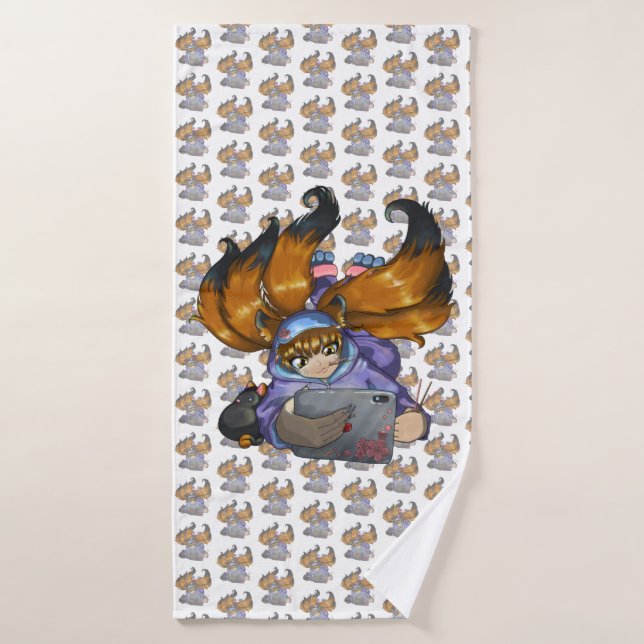 Kitsune Badehandtuch (Badehandtuch)