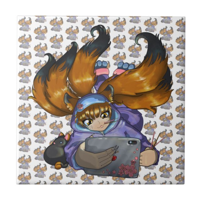 Kitsune Fliese (Vorderseite)