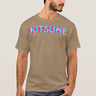 Kitsune Fox Japanisch Glitch Anime Ästhetische Vap T-Shirt
