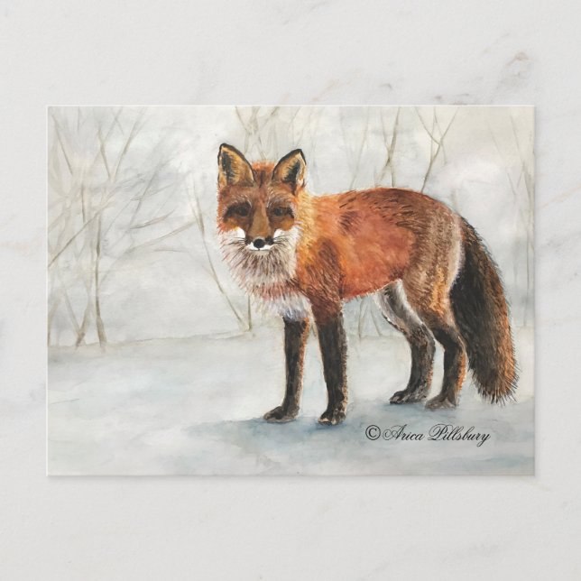 "Kitsune" (Fox) Postkarte (Vorderseite)