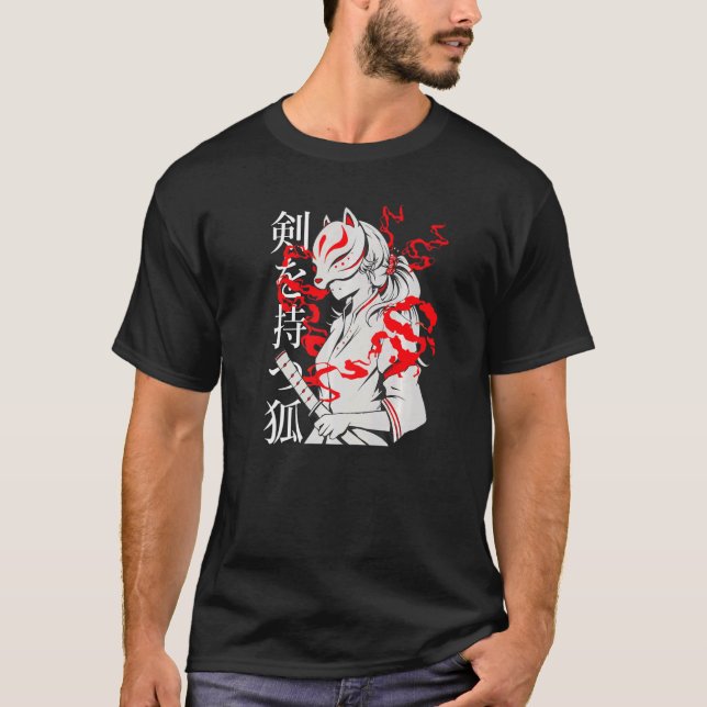 Kitsune Fox Spirit Animal Inari Fox T-Shirt (Vorderseite)