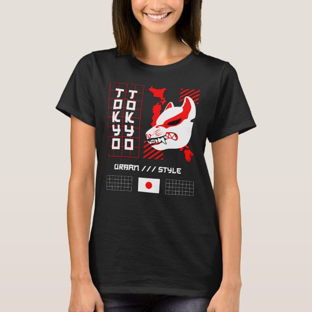 Kitsune Fox Tokyo City T-Shirt (Vorderseite)