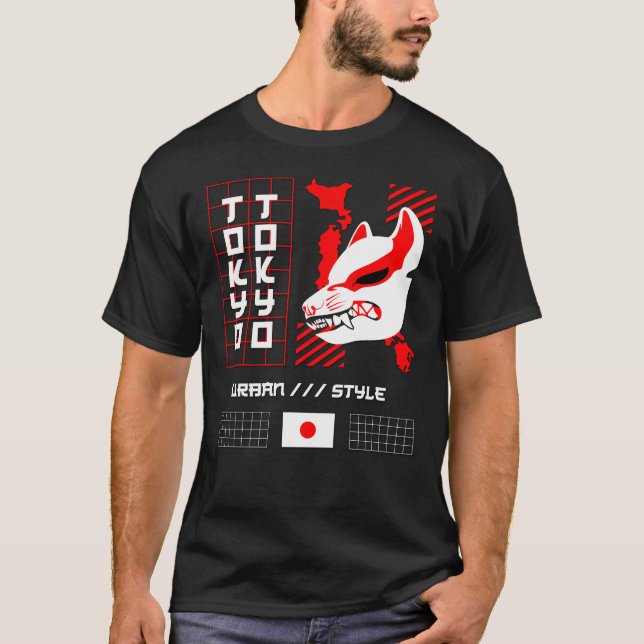 Kitsune Fox Tokyo City T-Shirt (Vorderseite)