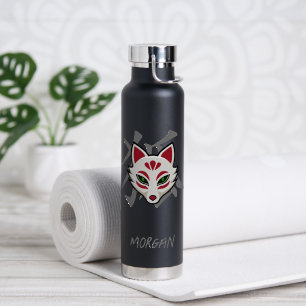 KITSUNE Fuchs-Maske - Benutzerdefinierter Name Trinkflasche