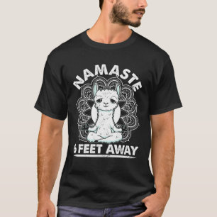 Kitsune Fuchs Namaste Bleib 6 Fuß Weg Yoga Workou T-Shirt