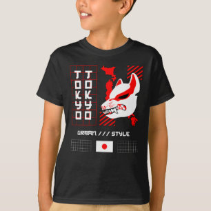Kitsune-Fuchs Tokio Stadt T-Shirt