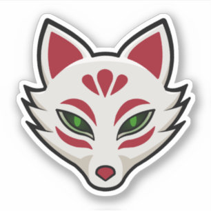 Kitsune-Fuchsmaske Aufkleber