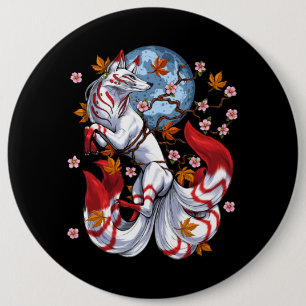 Kitsune Japanese Fox Button