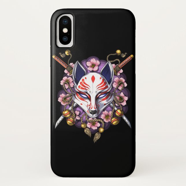 Kitsune Japanese Fox Mask Case-Mate iPhone Hülle (Rückseite)