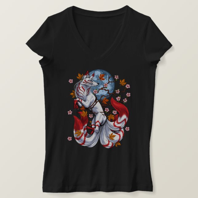 Kitsune Japanese Fox T-Shirt (Design vorne)