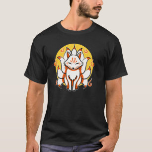 Kitsune Japanese Kami Inari Fox Protector Tempel S T-Shirt