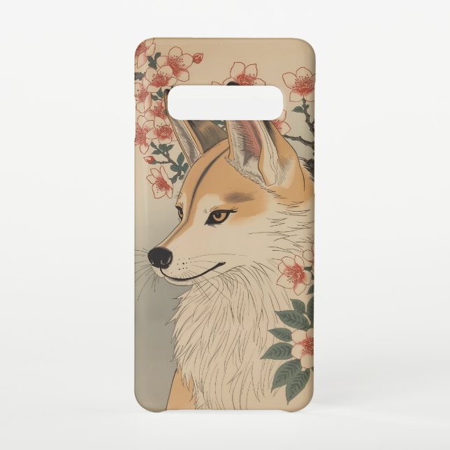 Kitsune & Kirschblüte Samsung Galaxy Hülle (Rückseite)
