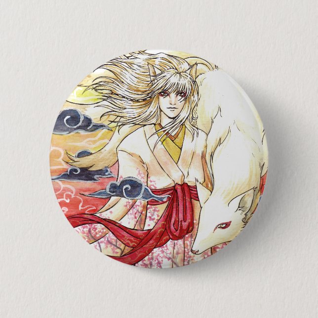 Kitsune Knopf Button (Vorderseite)