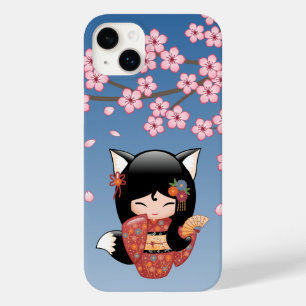 Kitsune Kokeshi Doll - Black Fox Geisha Girl Case-Mate iPhone 14 Plus Hülle