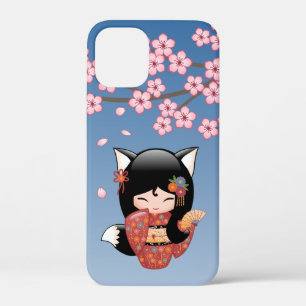 Kitsune Kokeshi Doll - Black Fox Geisha Girl Case-Mate iPhone Hülle