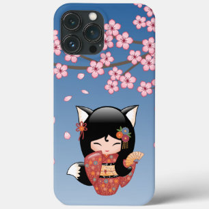 Kitsune Kokeshi Doll - Black Fox Geisha Girl Case-Mate iPhone Hülle